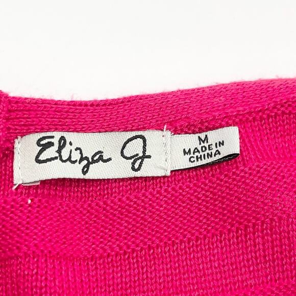 Eliza J Sweater Dress Womens Medium Ribbed Dopamine Preppy Minimalist Girly - Picture 7 of 12